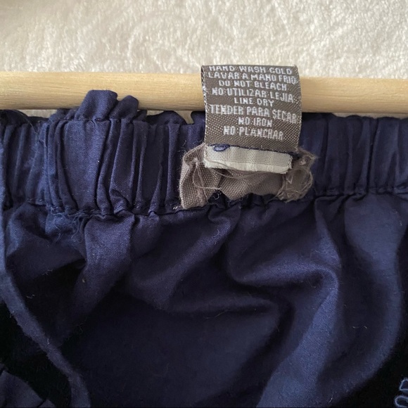 Dark Blue Cold Shoulder Cropped Waist Lace Trim Sleeve Top - Picture 9 of 10